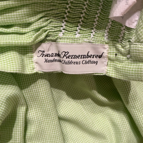 Amanda Remembered green gingham smocked handstand bishop dress - Picture 9 of 10